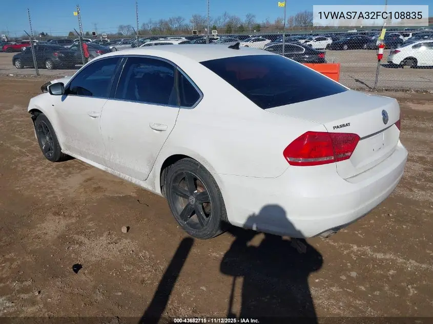 1VWAS7A32FC108835 2015 Volkswagen Passat 1.8T Limited Edition