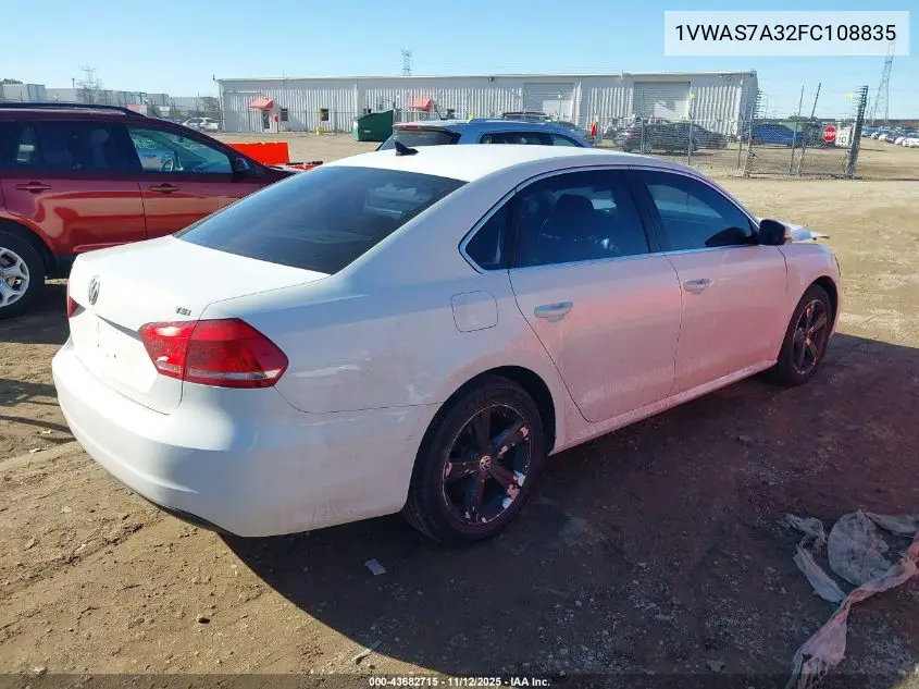 1VWAS7A32FC108835 2015 Volkswagen Passat 1.8T Limited Edition
