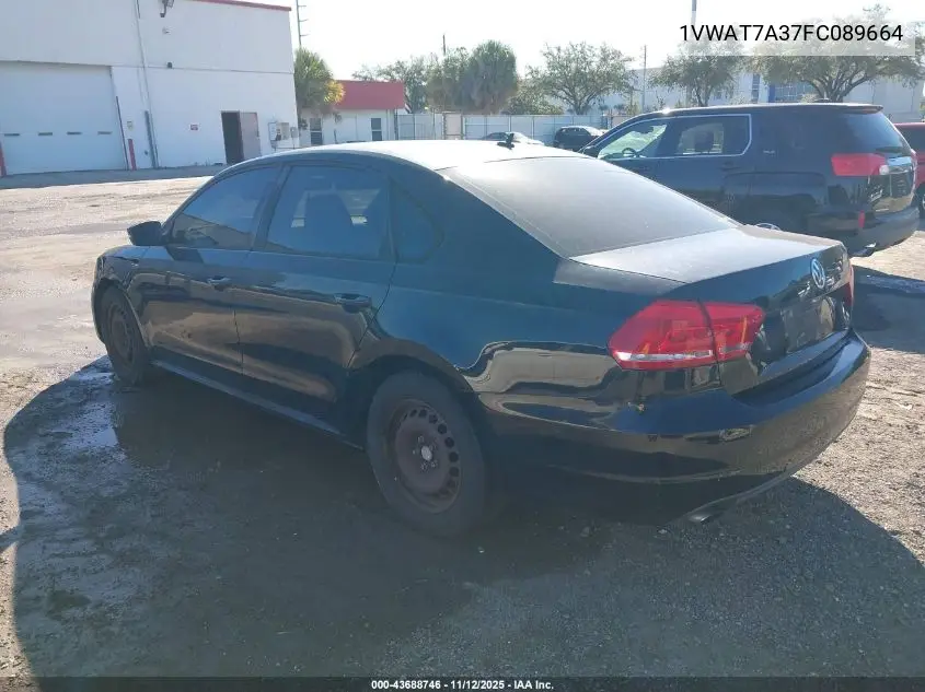 1VWAT7A37FC089664 2015 Volkswagen Passat 1.8T S