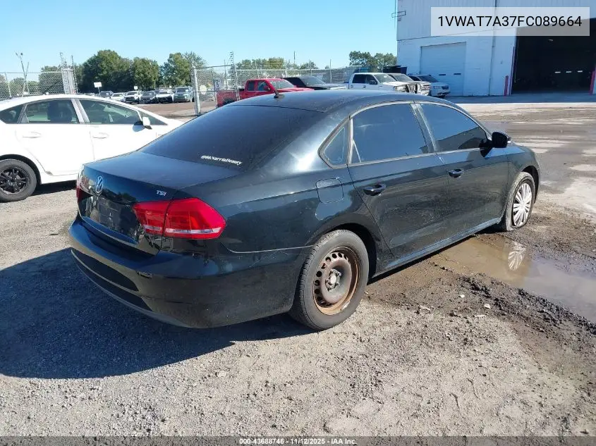 1VWAT7A37FC089664 2015 Volkswagen Passat 1.8T S