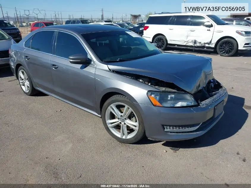 1VWBV7A35FC056905 2015 Volkswagen Passat 2.0L Tdi Se