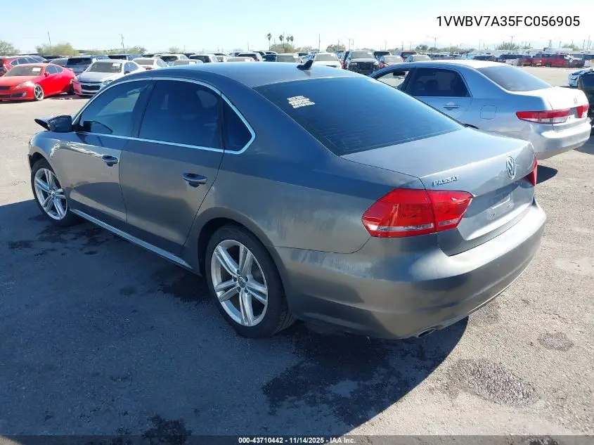 1VWBV7A35FC056905 2015 Volkswagen Passat 2.0L Tdi Se