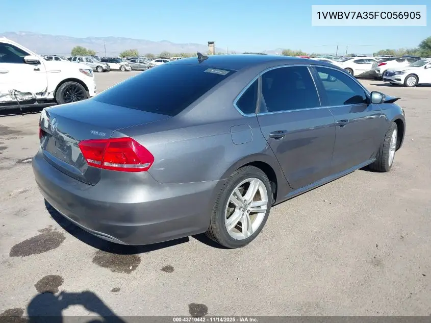 1VWBV7A35FC056905 2015 Volkswagen Passat 2.0L Tdi Se
