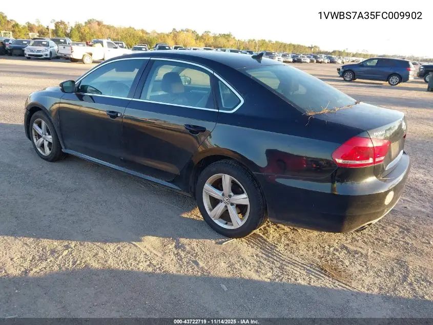 1VWBS7A35FC009902 2015 Volkswagen Passat 1.8T Se