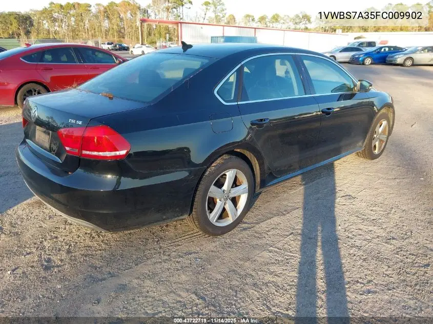 1VWBS7A35FC009902 2015 Volkswagen Passat 1.8T Se