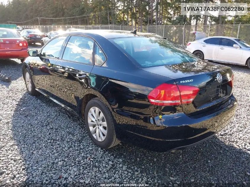 1VWAT7A38FC062280 2015 Volkswagen Passat 1.8T Wolfsburg Edition