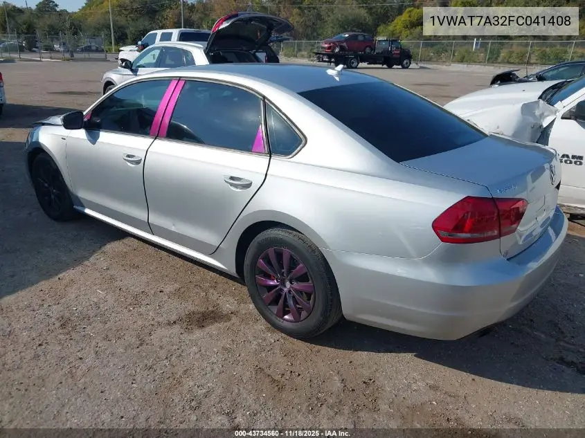 1VWAT7A32FC041408 2015 Volkswagen Passat 1.8T Wolfsburg Edition