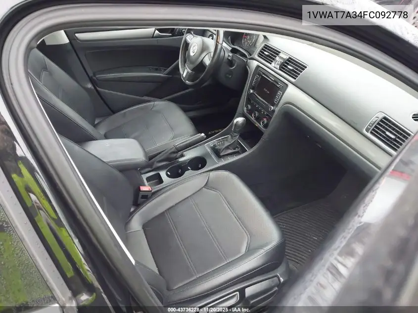 1VWAT7A34FC092778 2015 Volkswagen Passat 1.8T Limited Edition