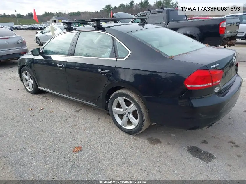1VWAT7A33FC081593 2015 Volkswagen Passat S
