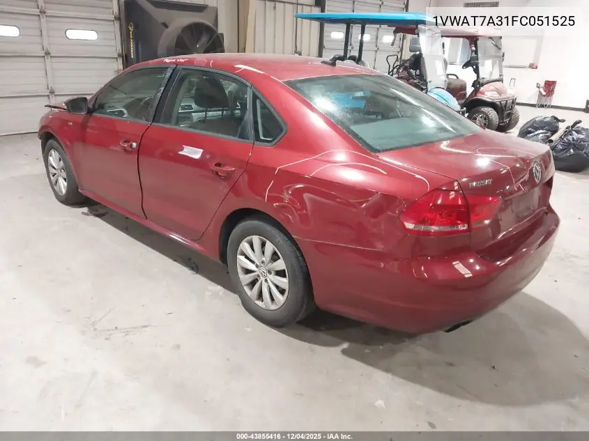 1VWAT7A31FC051525 2015 Volkswagen Passat 1.8T Wolfsburg Edition