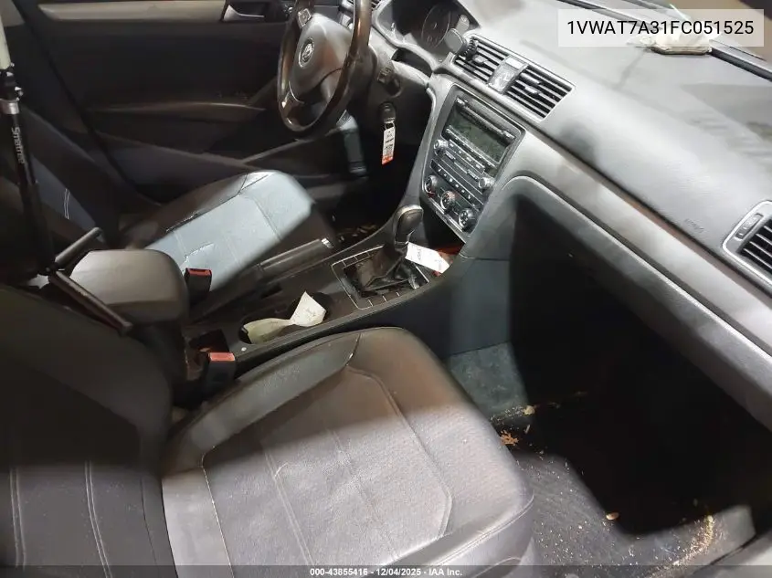 1VWAT7A31FC051525 2015 Volkswagen Passat 1.8T Wolfsburg Edition