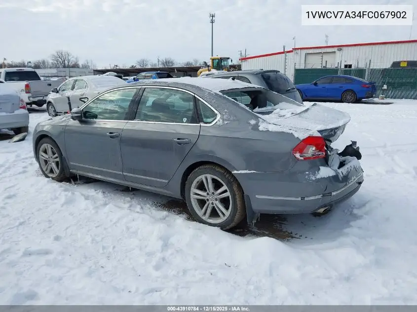 1VWCV7A34FC067902 2015 Volkswagen Passat 2.0L Tdi Sel Premium