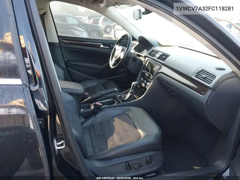 1VWCV7A32FC118281 2015 Volkswagen Passat 2.0L Tdi Sel Premium