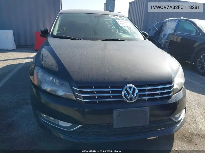 1VWCV7A32FC118281 2015 Volkswagen Passat 2.0L Tdi Sel Premium