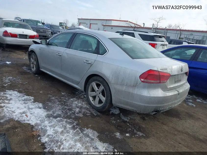 1VWAS7A32FC099943 2015 Volkswagen Passat 1.8T Limited Edition