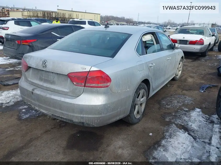 1VWAS7A32FC099943 2015 Volkswagen Passat 1.8T Limited Edition