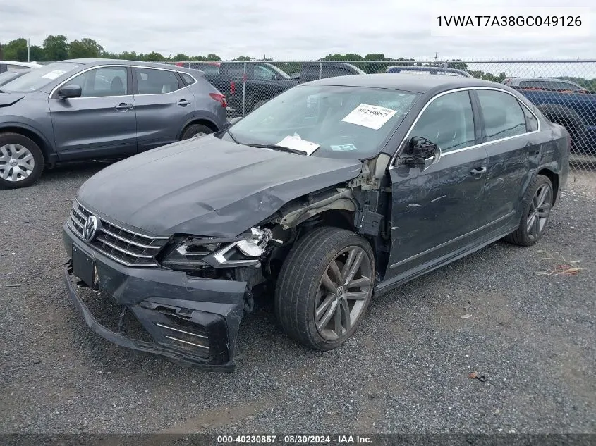 1VWAT7A38GC049126 2016 Volkswagen Passat 1.8T R-Line W/Comfort Pkg