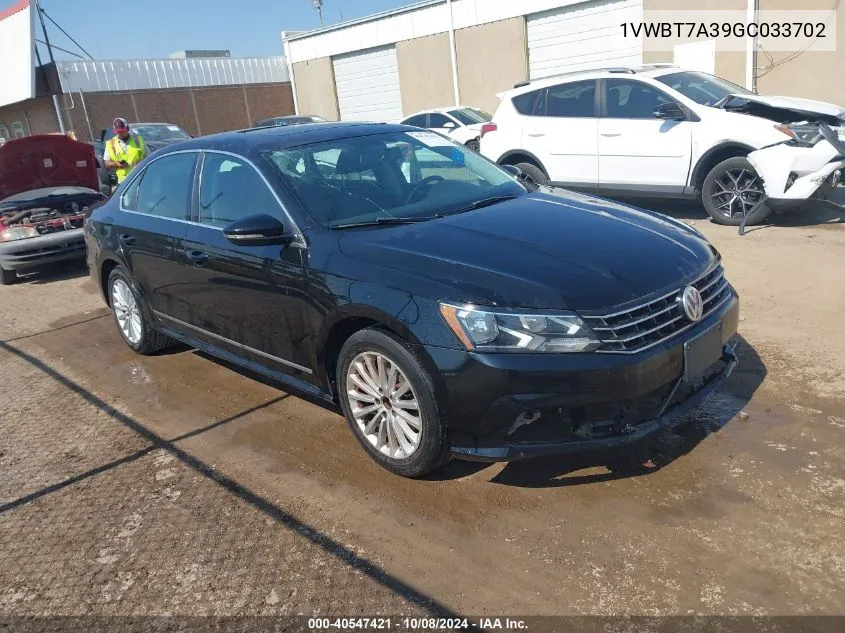 1VWBT7A39GC033702 2016 Volkswagen Passat Se