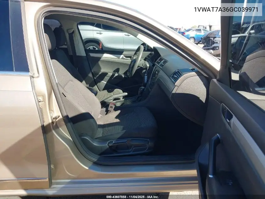 1VWAT7A36GC039971 2016 Volkswagen Passat 1.8T S