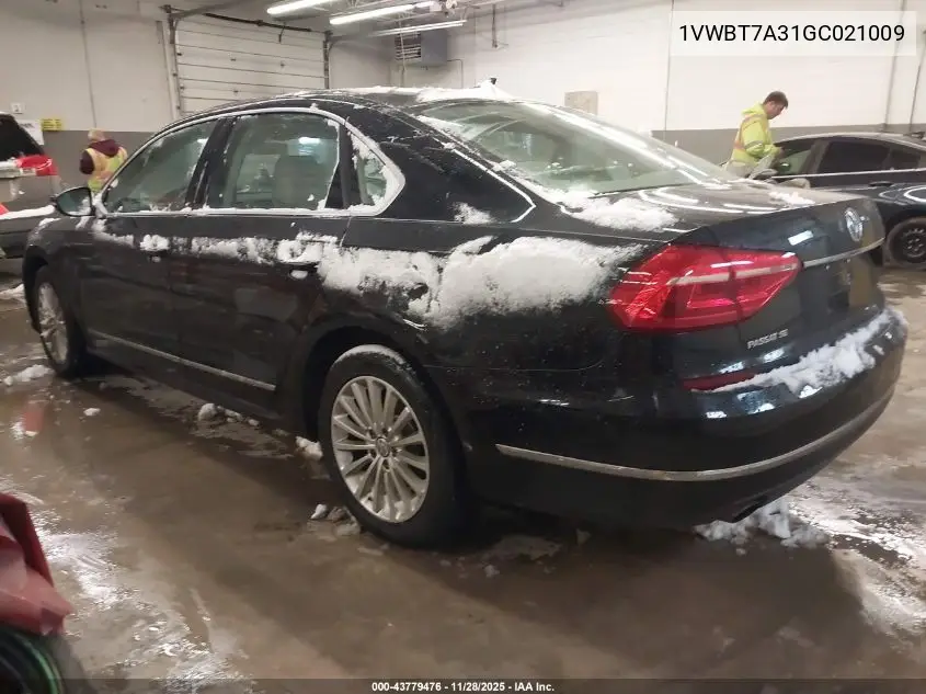 1VWBT7A31GC021009 2016 Volkswagen Passat 1.8T Se