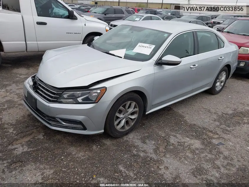 1VWAS7A35GC033856 2016 Volkswagen Passat 1.8T S