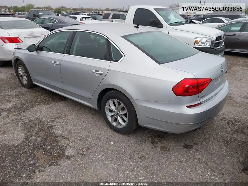 1VWAS7A35GC033856 2016 Volkswagen Passat 1.8T S
