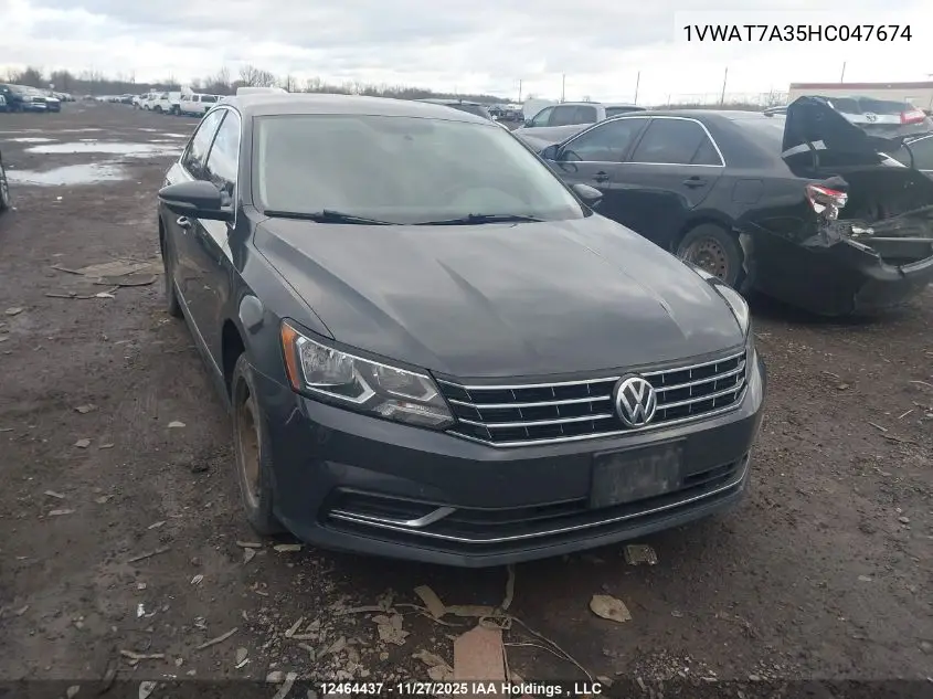 1VWAT7A35HC047674 2017 Volkswagen Passat 1.8 Tsi Trendline+