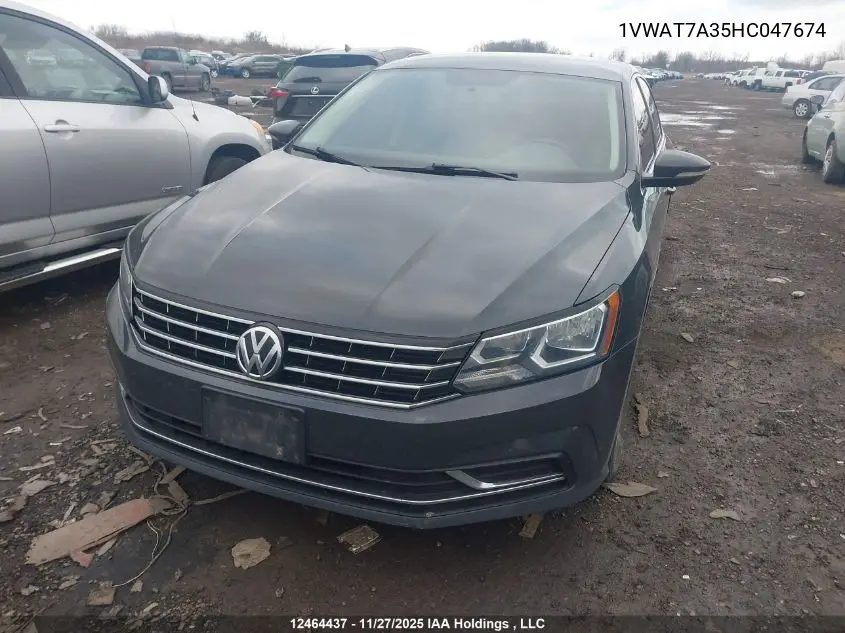 1VWAT7A35HC047674 2017 Volkswagen Passat 1.8 Tsi Trendline+