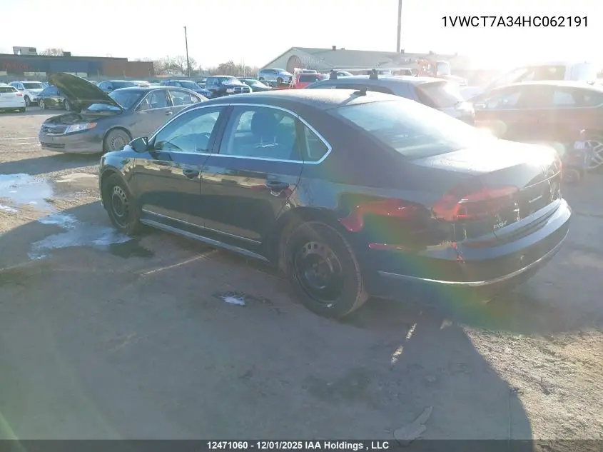 1VWCT7A34HC062191 2017 Volkswagen Passat Sel Premium