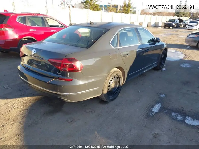 1VWCT7A34HC062191 2017 Volkswagen Passat Sel Premium