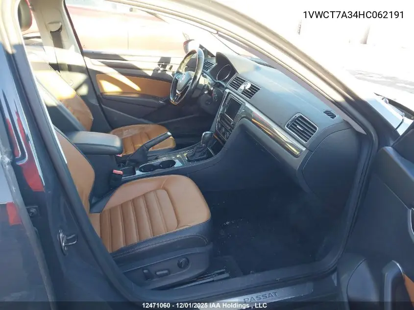 1VWCT7A34HC062191 2017 Volkswagen Passat Sel Premium