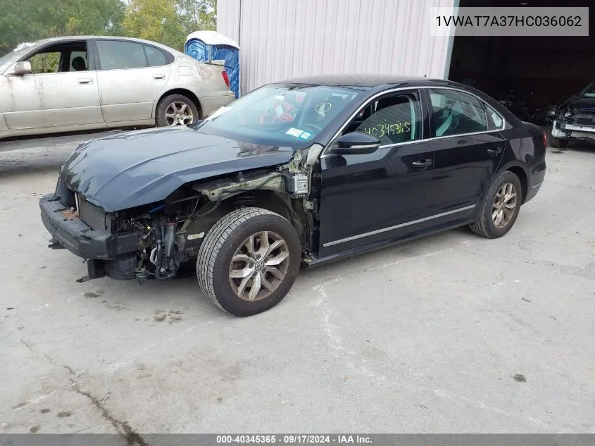 1VWAT7A37HC036062 2017 Volkswagen Passat 1.8T S