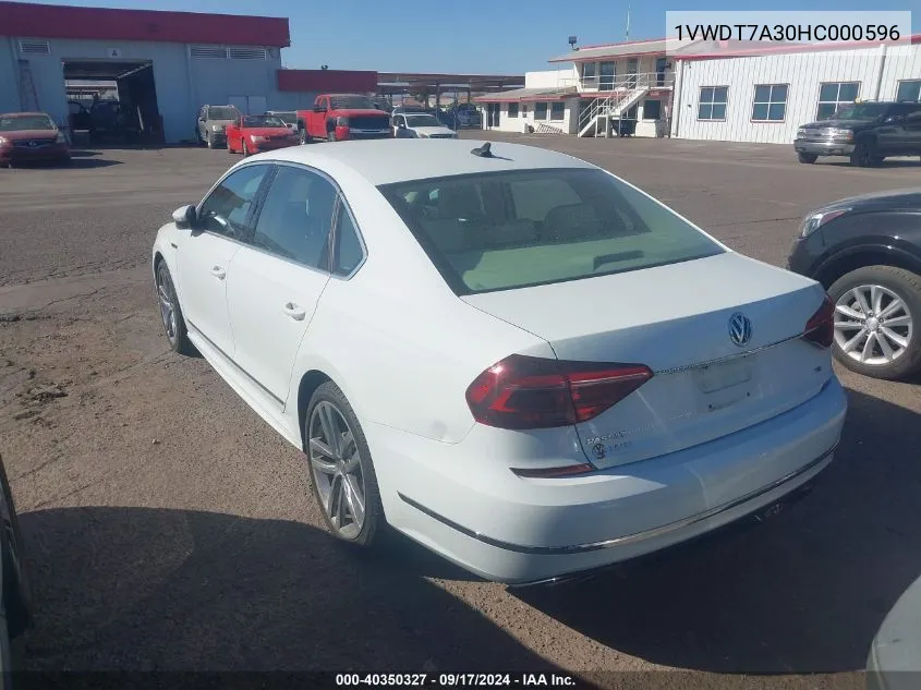 1VWDT7A30HC000596 2017 Volkswagen Passat 1.8T R-Line