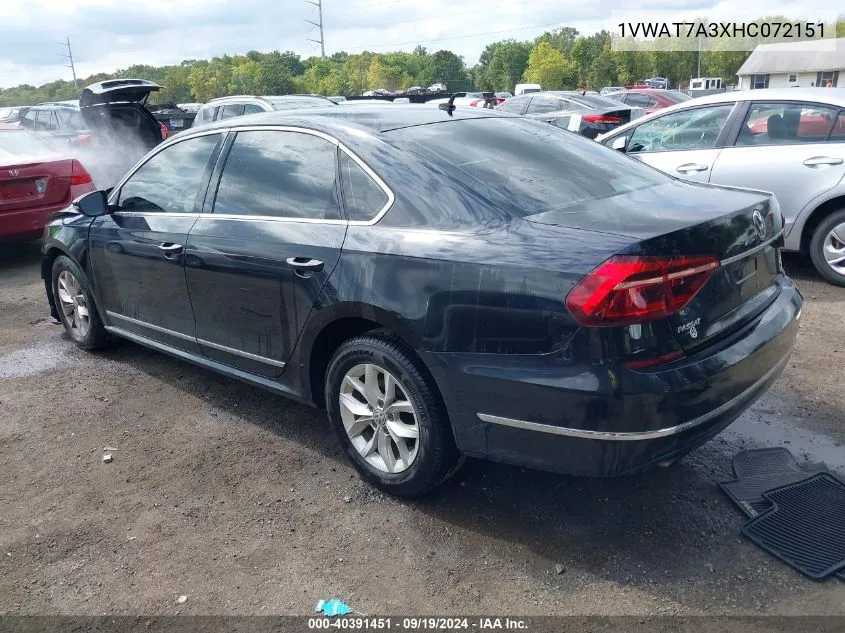 1VWAT7A3XHC072151 2017 Volkswagen Passat 1.8T S