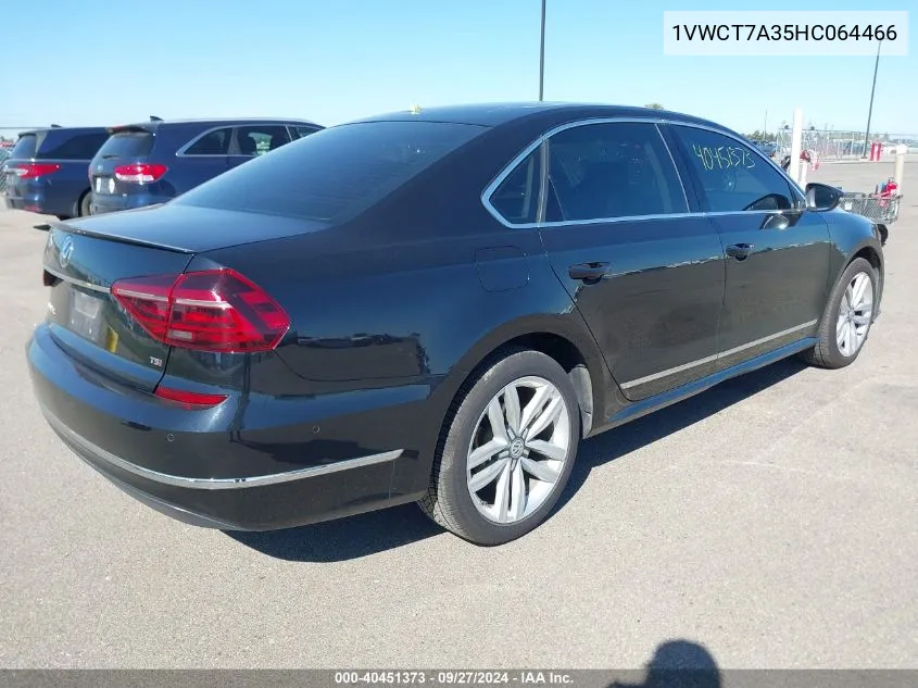 1VWCT7A35HC064466 2017 Volkswagen Passat 1.8T Sel Premium