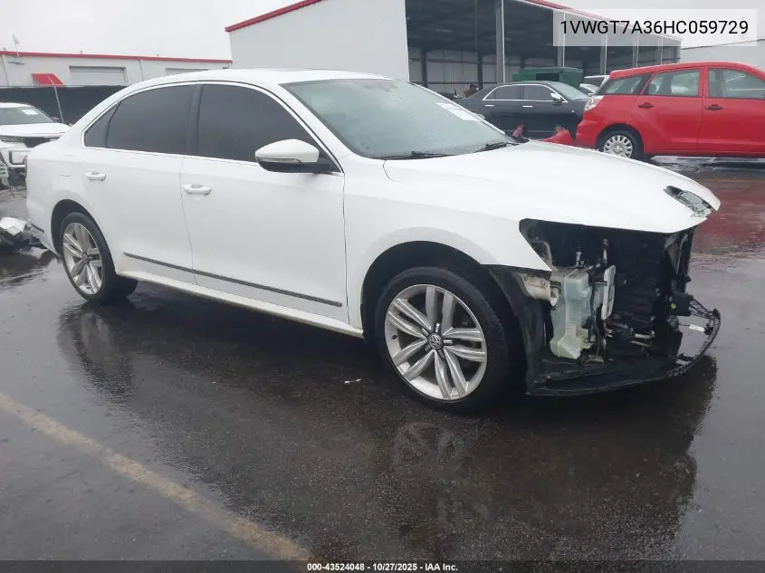 1VWGT7A36HC059729 2017 Volkswagen Passat 1.8T Se