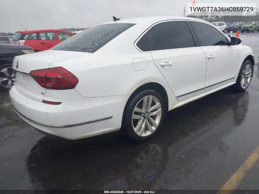1VWGT7A36HC059729 2017 Volkswagen Passat 1.8T Se