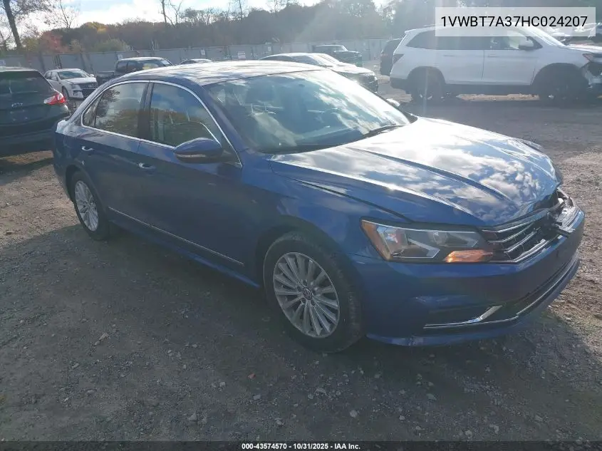 1VWBT7A37HC024207 2017 Volkswagen Passat 1.8T Se