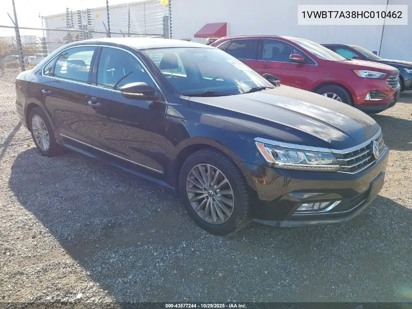 1VWBT7A38HC010462 2017 Volkswagen Passat 1.8T Se
