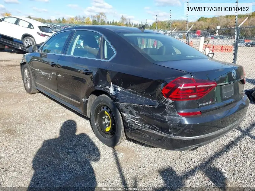 1VWBT7A38HC010462 2017 Volkswagen Passat 1.8T Se