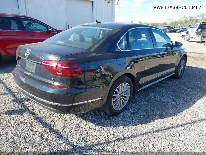 1VWBT7A38HC010462 2017 Volkswagen Passat 1.8T Se