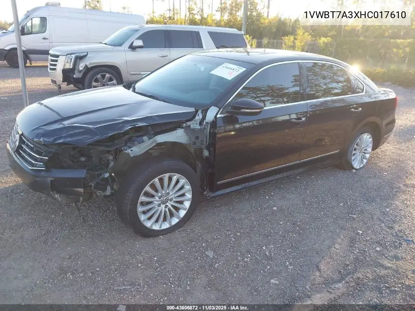 1VWBT7A3XHC017610 2017 Volkswagen Passat 1.8T Se