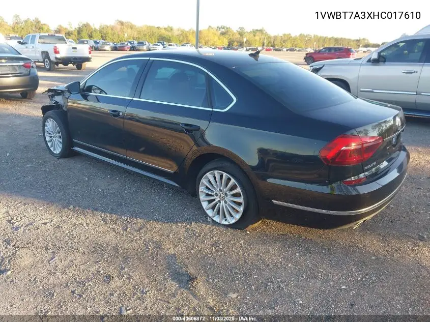 1VWBT7A3XHC017610 2017 Volkswagen Passat 1.8T Se