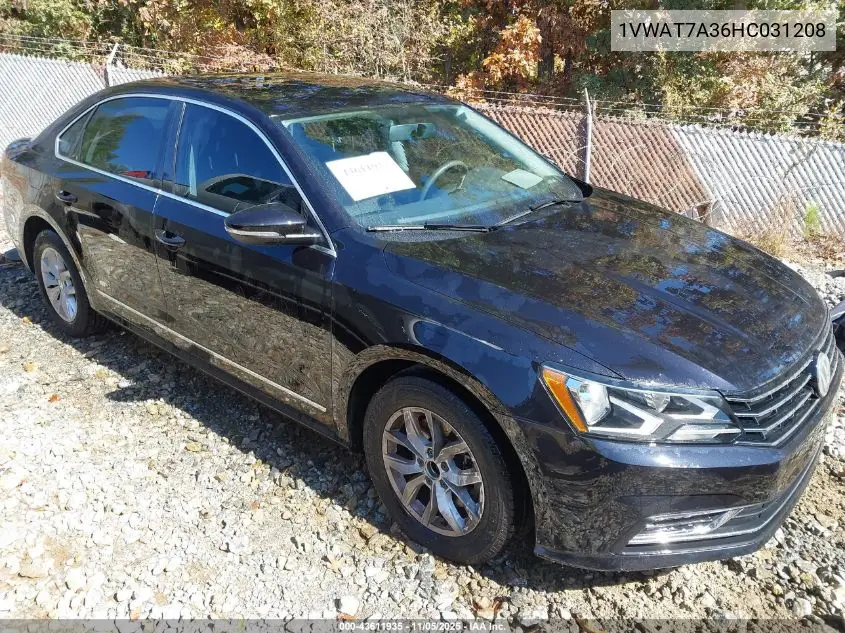 1VWAT7A36HC031208 2017 Volkswagen Passat 1.8T S