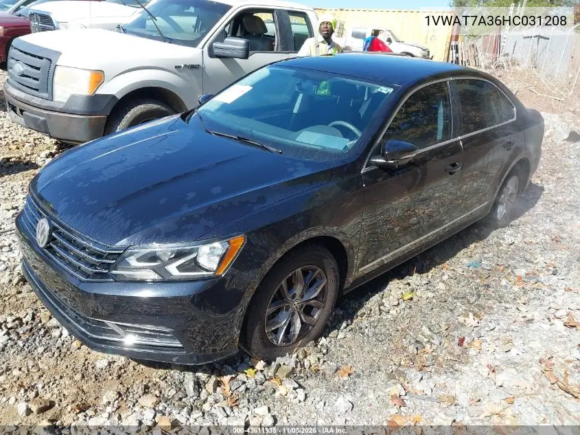 1VWAT7A36HC031208 2017 Volkswagen Passat 1.8T S