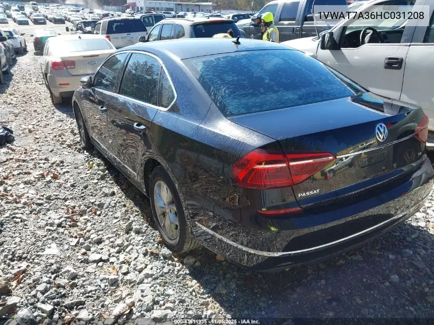 1VWAT7A36HC031208 2017 Volkswagen Passat 1.8T S