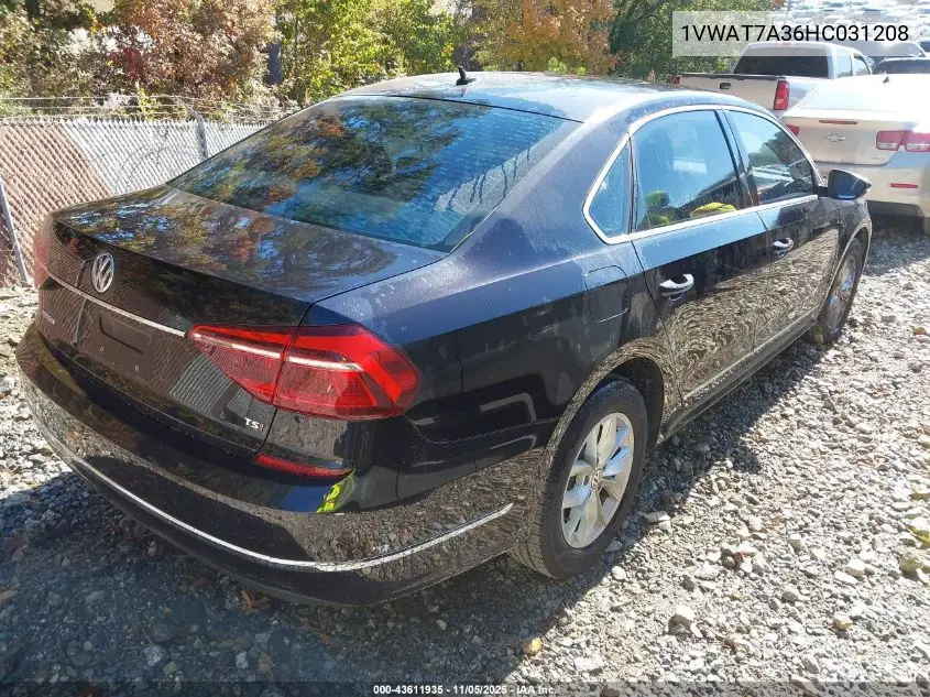 1VWAT7A36HC031208 2017 Volkswagen Passat 1.8T S