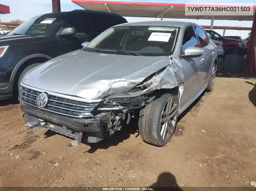 1VWDT7A36HC021503 2017 Volkswagen Passat 1.8T R-Line