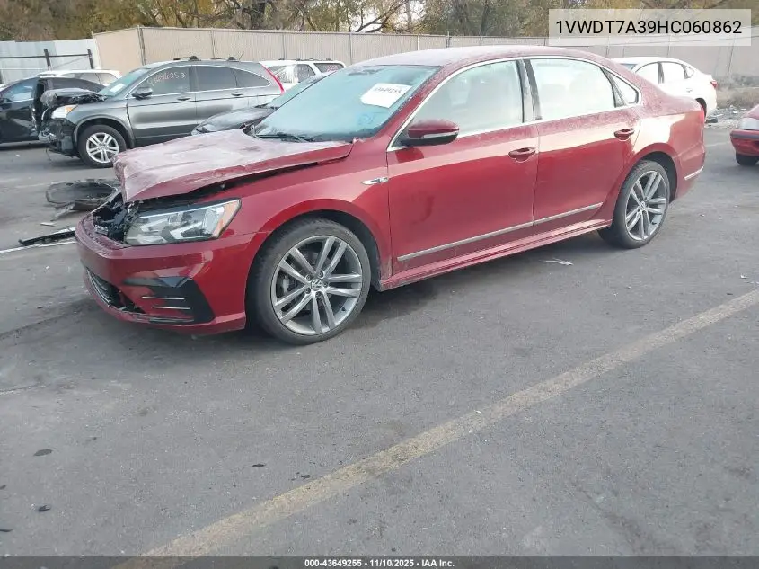 1VWDT7A39HC060862 2017 Volkswagen Passat 1.8T R-Line