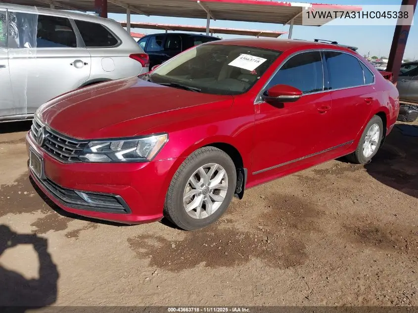 1VWAT7A31HC045338 2017 Volkswagen Passat 1.8T S